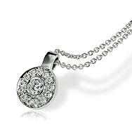 Round Pavé Halo Pendant Necklace